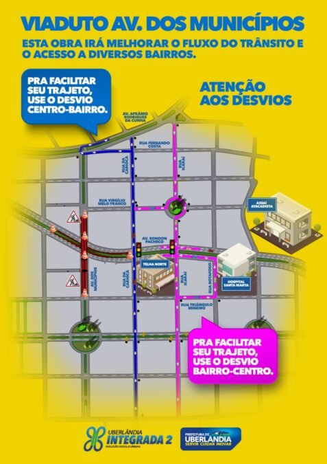 Início das obras de construção do viaduto da avenida dos Municípios, em Uberlândia, é autorizada