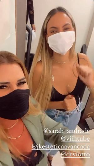 Sarah Andrade e mãe de Viih Tube do BBB 21 se encontram em clínica de estética